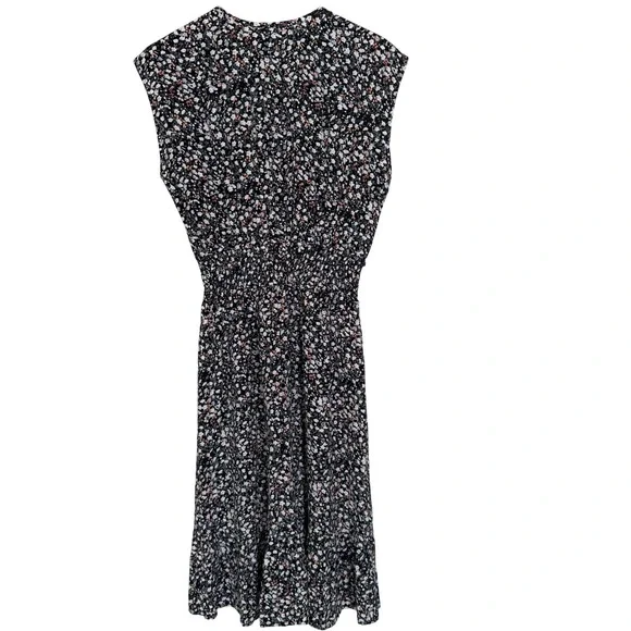 Rails Ashlyn Smocked Waist Ditsy Floral Midi Dress M Ivy Black/White Floral NEW - Picture 6 of 11